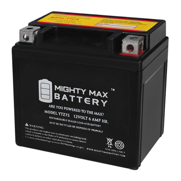 Mighty Max Battery YTZ7S 12V 6AH Replaces Polaris Predator Outlaw Scrambler 50, 80, 90 YTZ7S1378